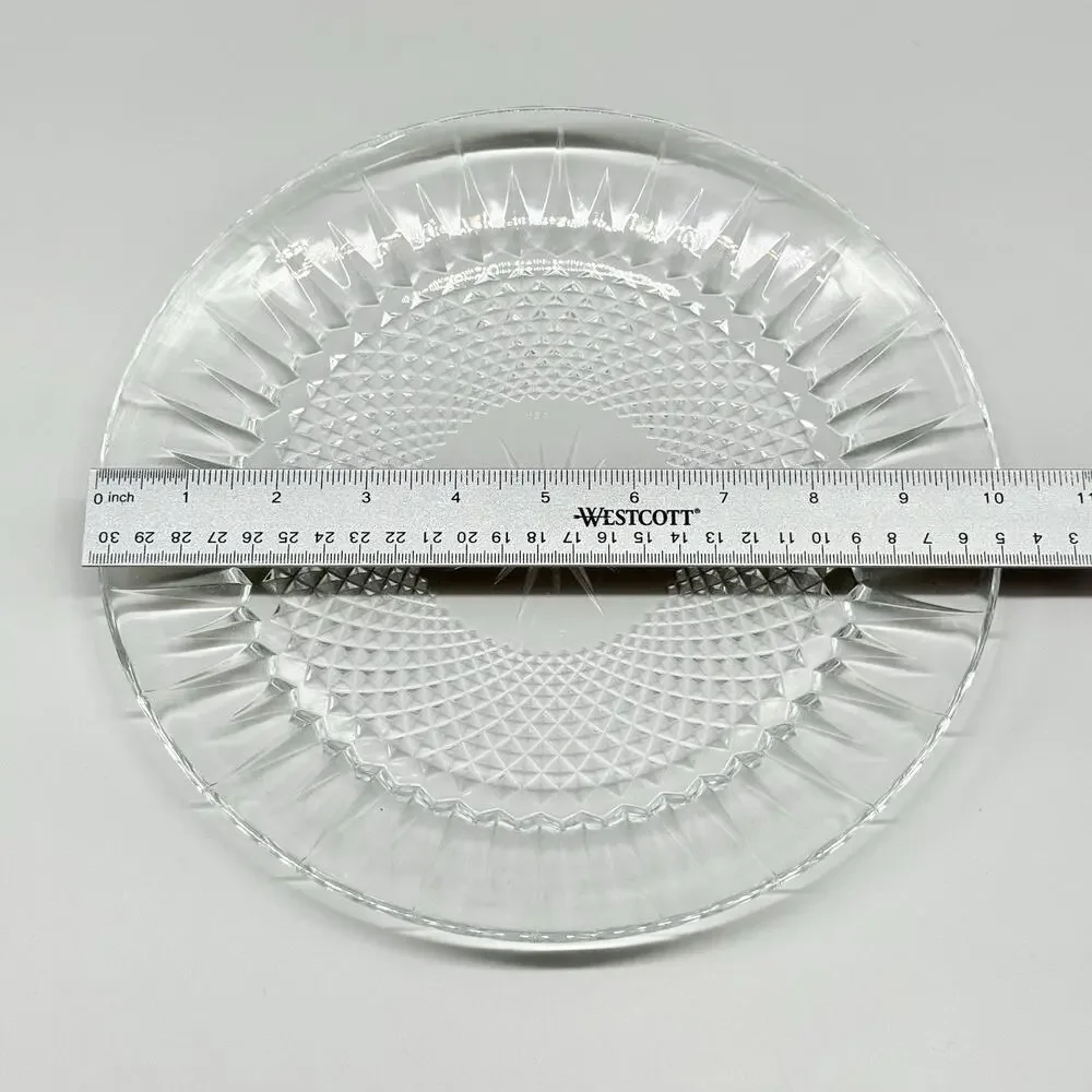 Vintage Arcoroc Diamant Starburst Clear Glass 10” Round Serving Platter Plate